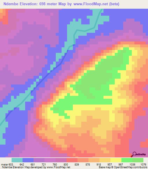 Ndembe,Tanzania Elevation Map