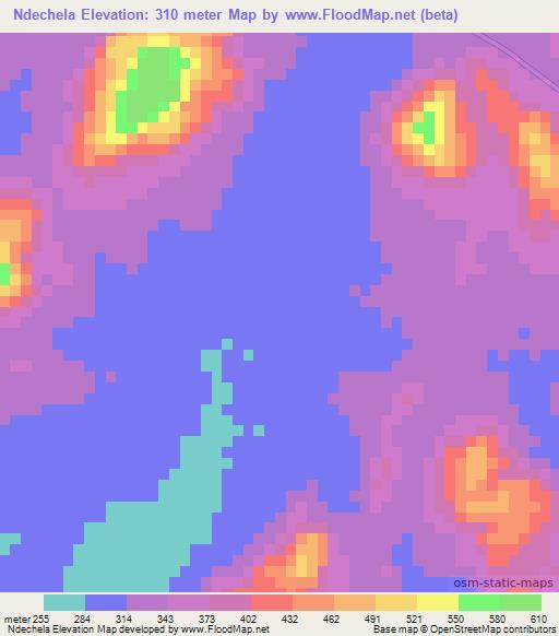 Ndechela,Tanzania Elevation Map