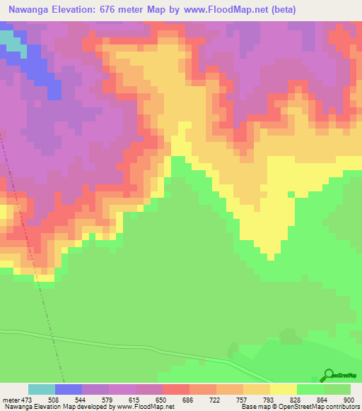 Nawanga,Tanzania Elevation Map