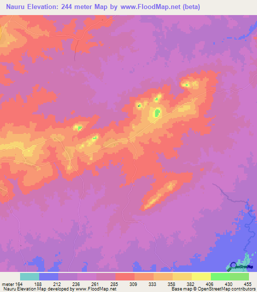 Nauru,Tanzania Elevation Map