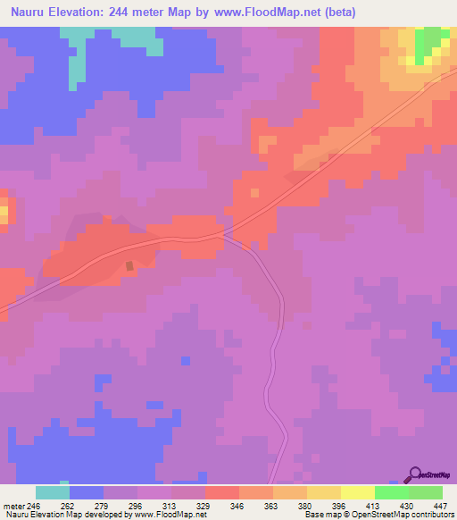 Nauru,Tanzania Elevation Map