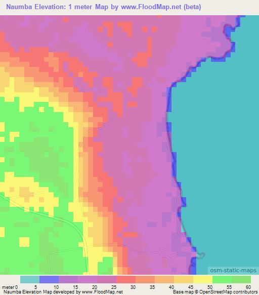 Naumba,Tanzania Elevation Map