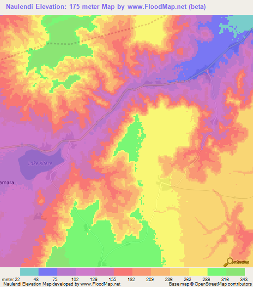 Naulendi,Tanzania Elevation Map