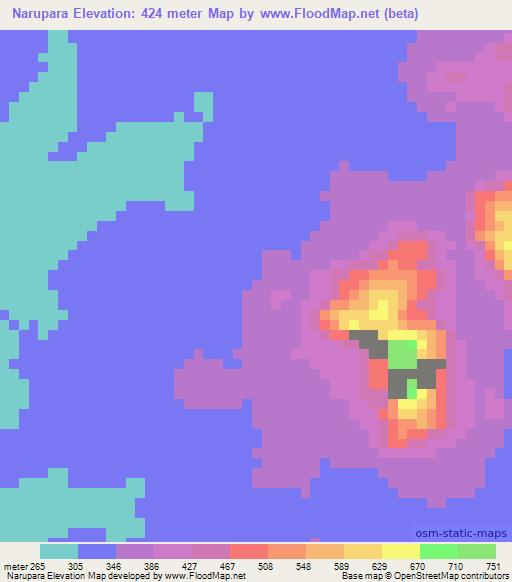 Narupara,Tanzania Elevation Map