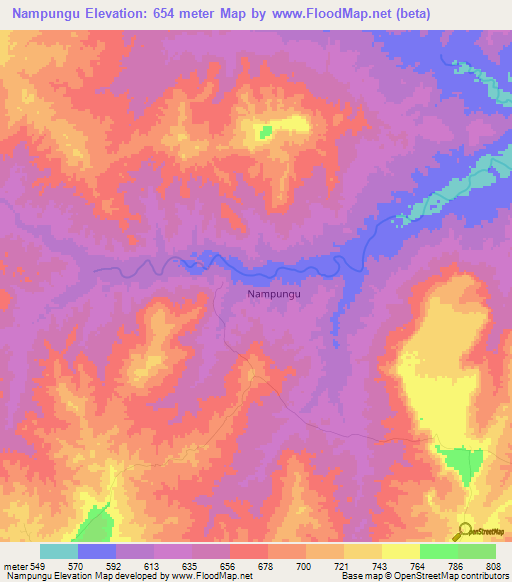 Nampungu,Tanzania Elevation Map