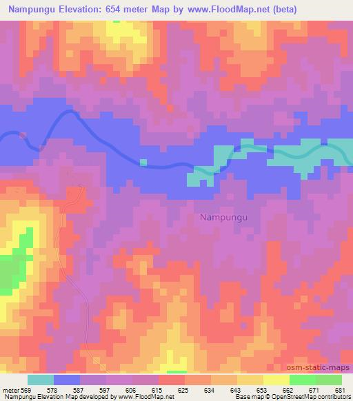 Nampungu,Tanzania Elevation Map