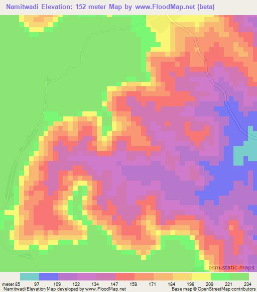 Namitwadi,Tanzania Elevation Map