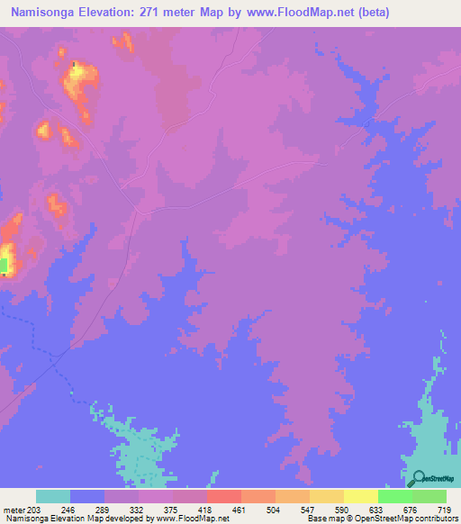 Namisonga,Tanzania Elevation Map