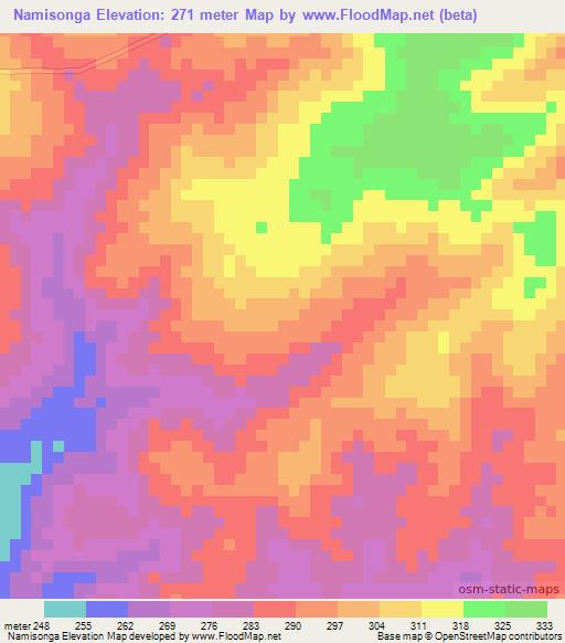 Namisonga,Tanzania Elevation Map