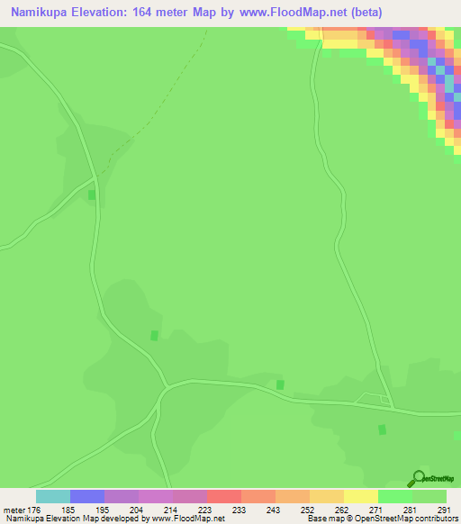 Namikupa,Tanzania Elevation Map