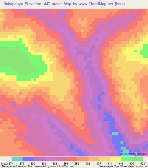 Nakapanya,Tanzania Elevation Map