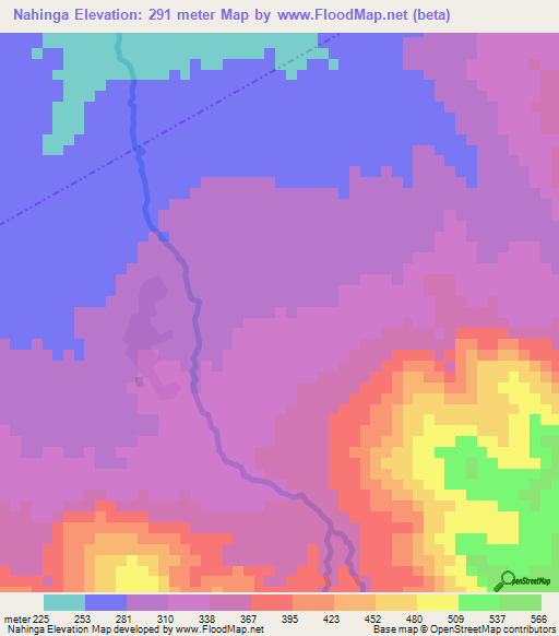 Nahinga,Tanzania Elevation Map