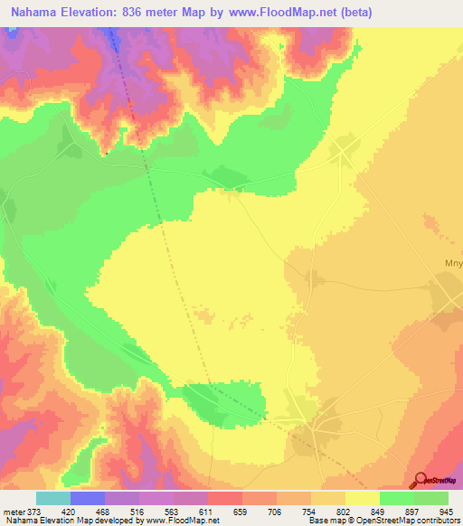 Nahama,Tanzania Elevation Map