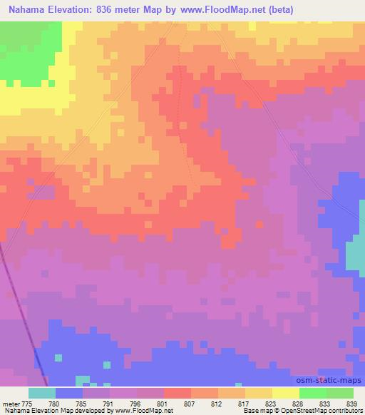 Nahama,Tanzania Elevation Map