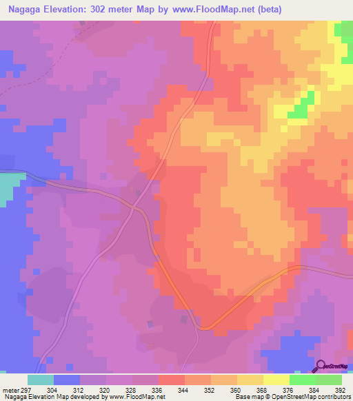 Nagaga,Tanzania Elevation Map