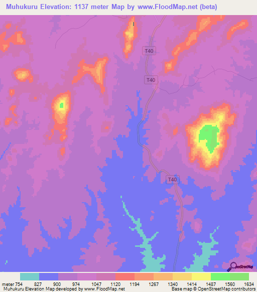 Muhukuru,Tanzania Elevation Map