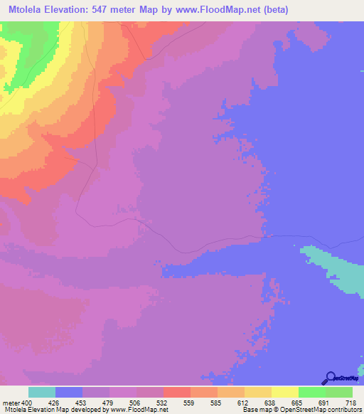 Mtolela,Tanzania Elevation Map