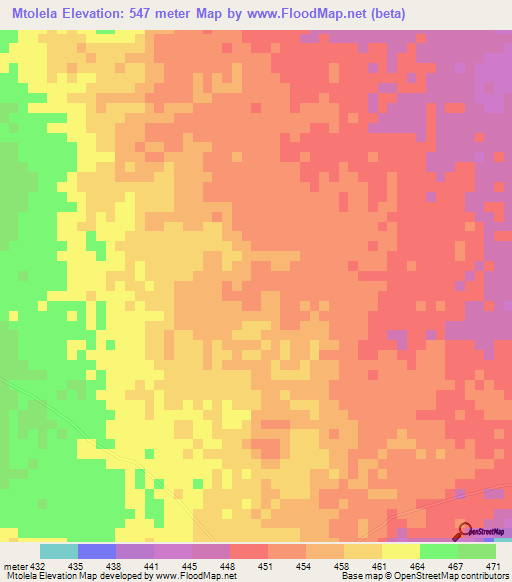 Mtolela,Tanzania Elevation Map