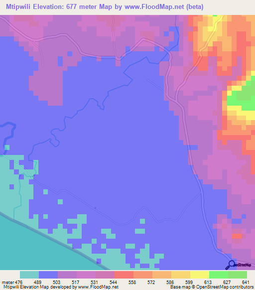 Mtipwili,Tanzania Elevation Map