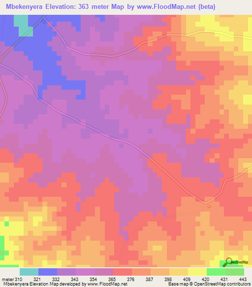 Mbekenyera,Tanzania Elevation Map