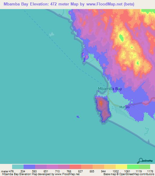 Mbamba Bay,Tanzania Elevation Map