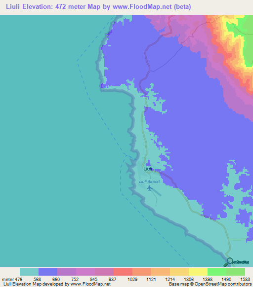 Liuli,Tanzania Elevation Map