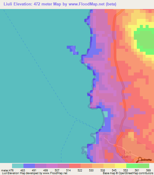 Liuli,Tanzania Elevation Map