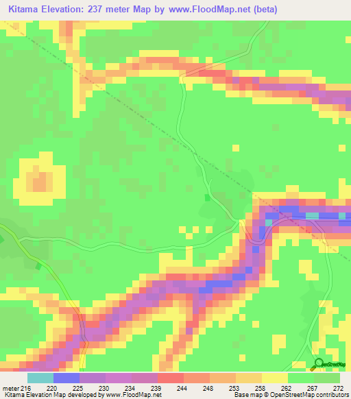 Kitama,Tanzania Elevation Map