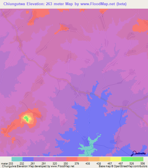 Chiungutwa,Tanzania Elevation Map