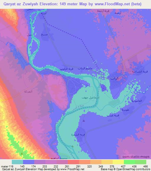 Qaryat az Zuwiyah,Iraq Elevation Map