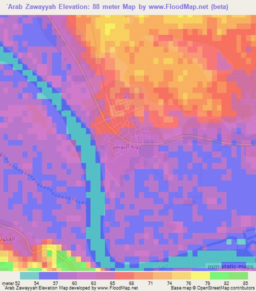 `Arab Zawayyah,Iraq Elevation Map