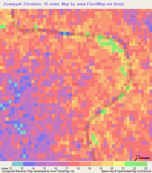 Zuwayyah,Iraq Elevation Map