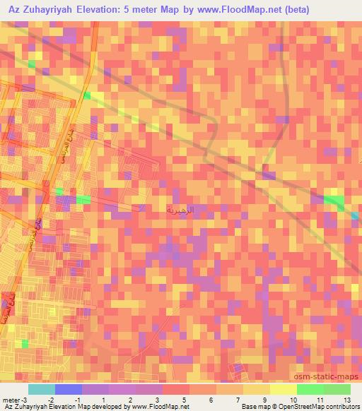 Az Zuhayriyah,Iraq Elevation Map