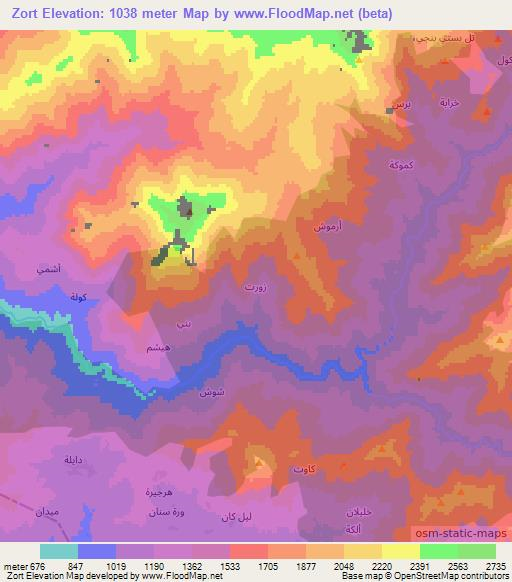 Zort,Iraq Elevation Map