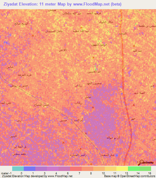 Ziyadat,Iraq Elevation Map