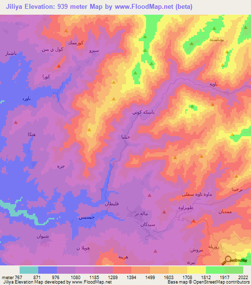 Jiliya,Iraq Elevation Map