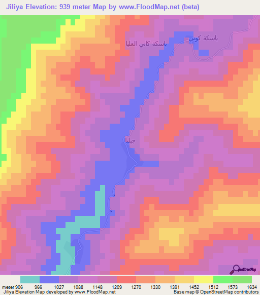 Jiliya,Iraq Elevation Map