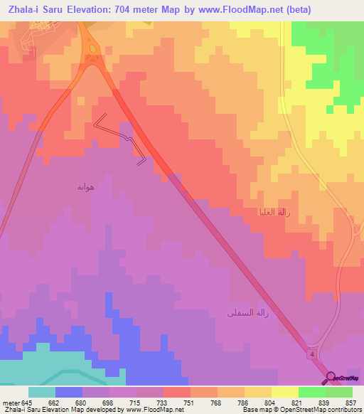 Zhala-i Saru,Iraq Elevation Map