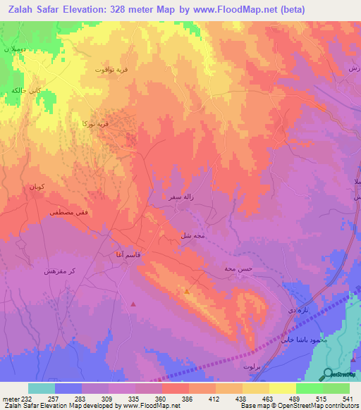 Zalah Safar,Iraq Elevation Map