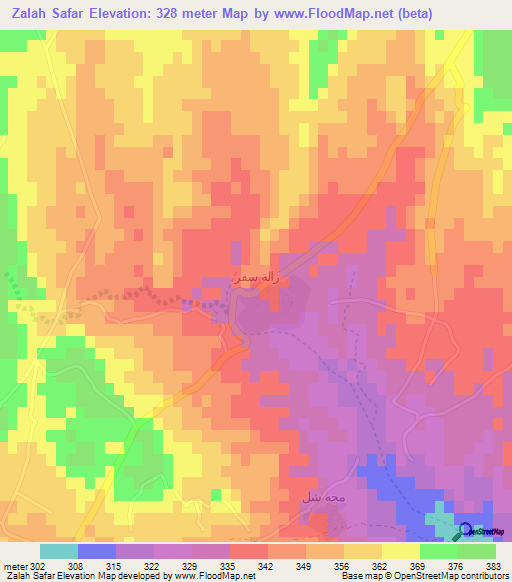 Zalah Safar,Iraq Elevation Map