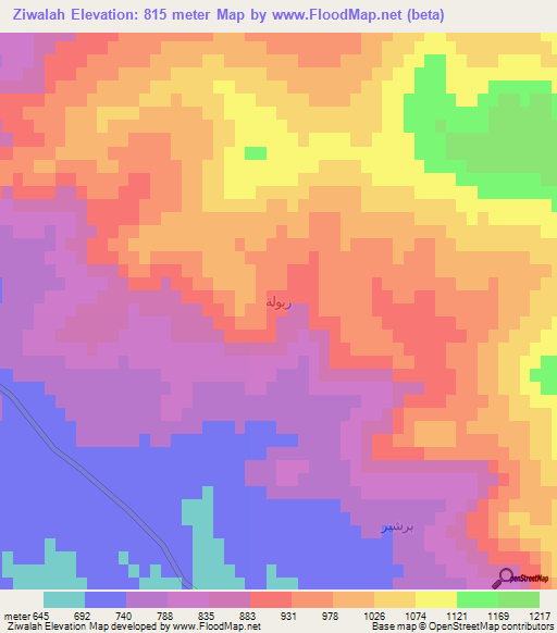 Ziwalah,Iraq Elevation Map