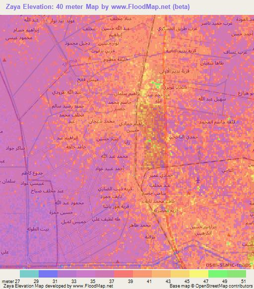 Zaya,Iraq Elevation Map