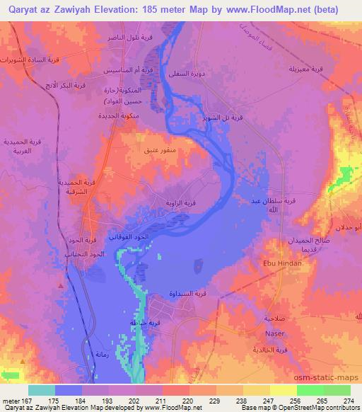 Qaryat az Zawiyah,Iraq Elevation Map