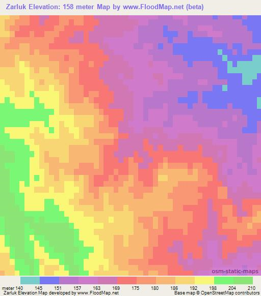 Zarluk,Iraq Elevation Map