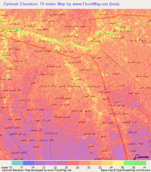 Zarimah,Iraq Elevation Map