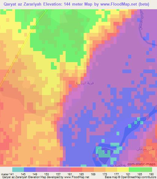 Qaryat az Zarariyah,Iraq Elevation Map