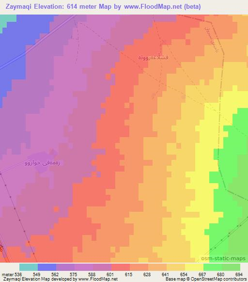 Zaymaqi,Iraq Elevation Map