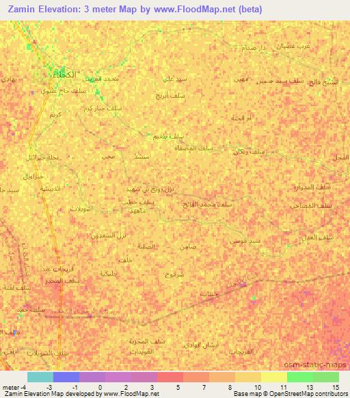 Zamin,Iraq Elevation Map