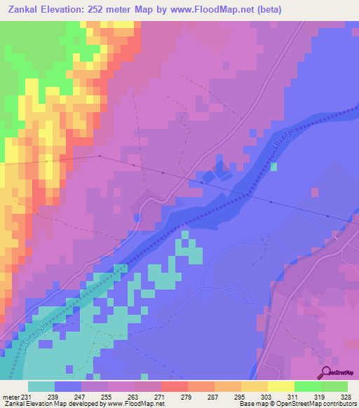 Zankal,Iraq Elevation Map