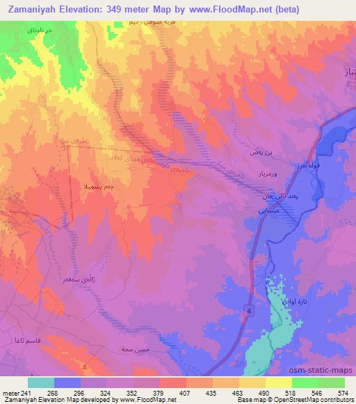 Zamaniyah,Iraq Elevation Map